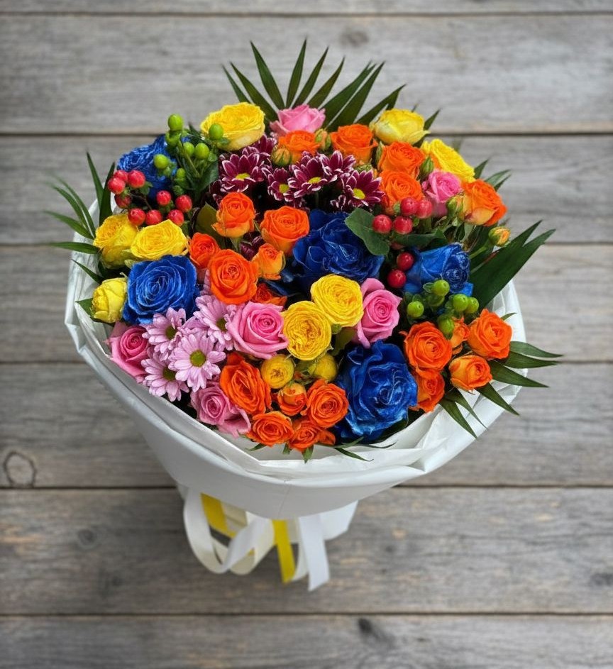 Букет цветов из: Розы и Хризантемы в Краснозаводске