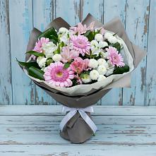 Букет цветов из:  Герберы, Альстромерии и Хризантемы #REPLACE_PRED# Краснозаводске