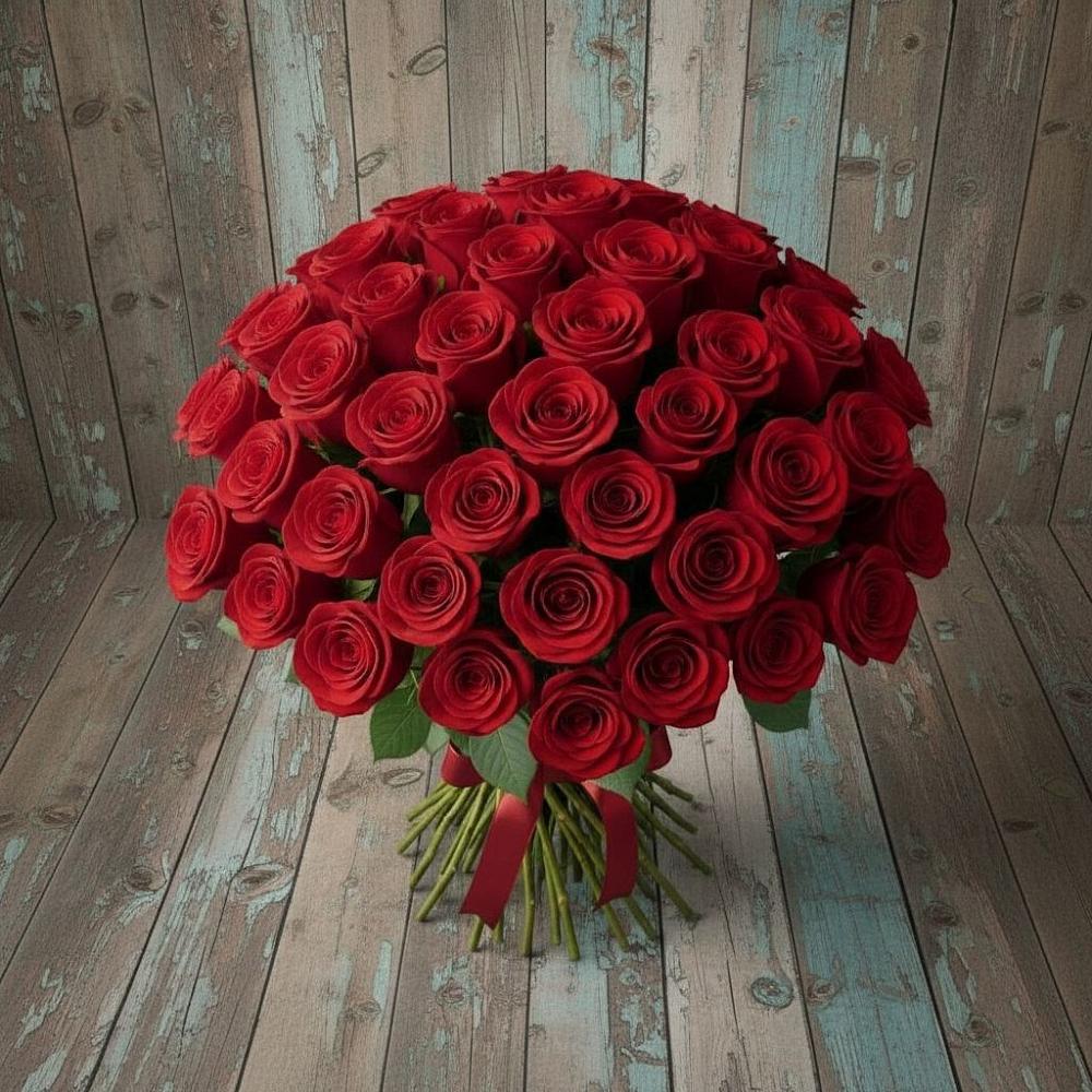 Букет 55 Красных роз Фридом в Краснозаводске