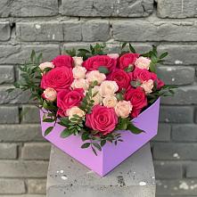 Цветочная композиция из Розы в коробке в Краснозаводске