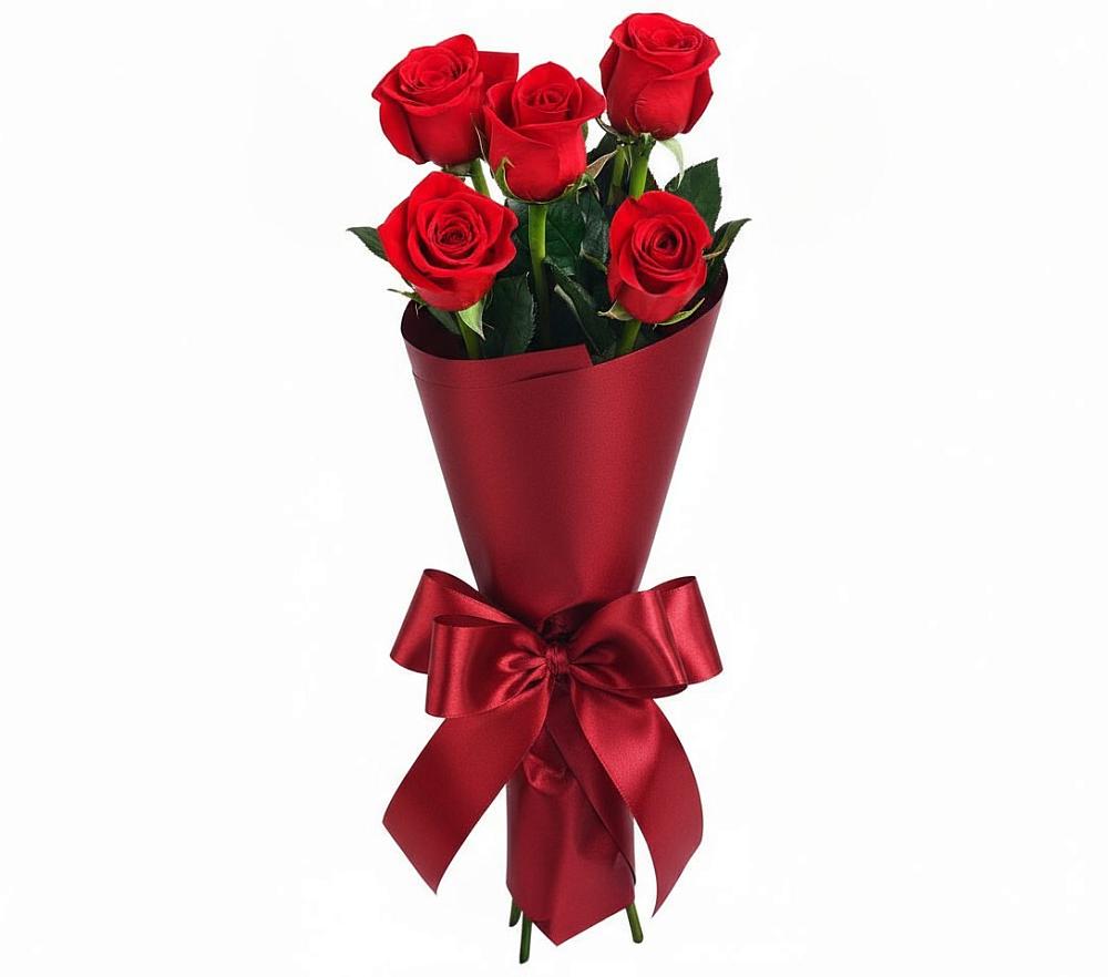 Букет 5 Красных роз Эдлесс Лав в Краснозаводске