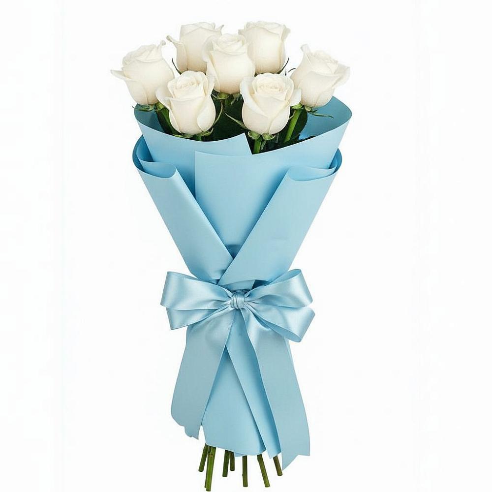 Букет 7 белых роз Проуд в Краснозаводске