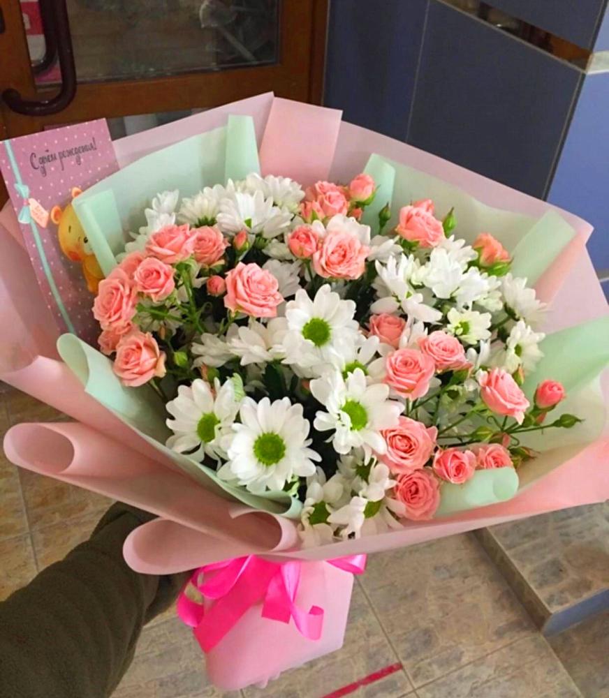 Букет цветов из: Розы и Хризантемы в Краснозаводске