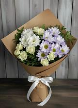 Букет цветов из:  Хризантемы и Розы в Краснозаводске