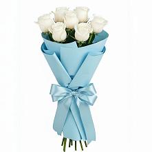 Букет 7 белых роз Проуд в Краснозаводске