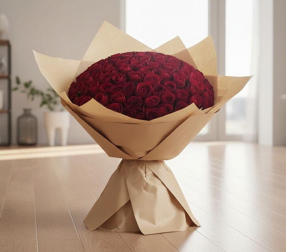 Букет 101 Красная роза в Краснозаводске