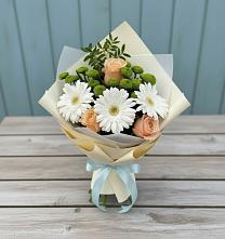 Букет цветов из:  Герберы, Розы и Хризантемы #REPLACE_PRED# Краснозаводске